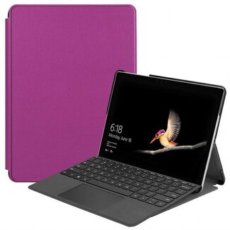 Case2go Microsoft Surface Go 3 hoes - Tri-Fold Book Case - Paars