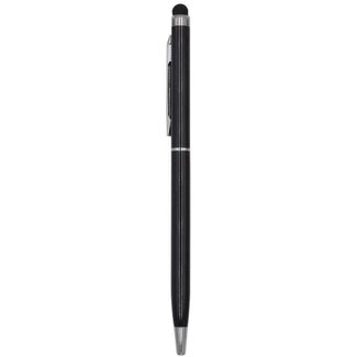 Case2go 1 Stuks - Balpen en Touch Pen - 2 in 1 Stylus Pen voor smartphone en tablet - Metaal - Zwart