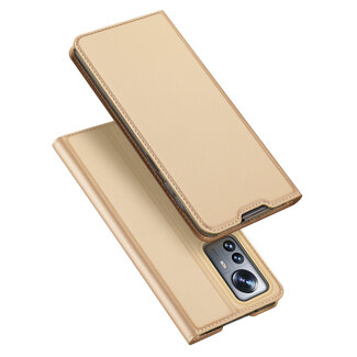 Dux Ducis - Telefoonhoesje geschikt voor Xiaomi 12 Pro - Skin Pro Book Case - Goud