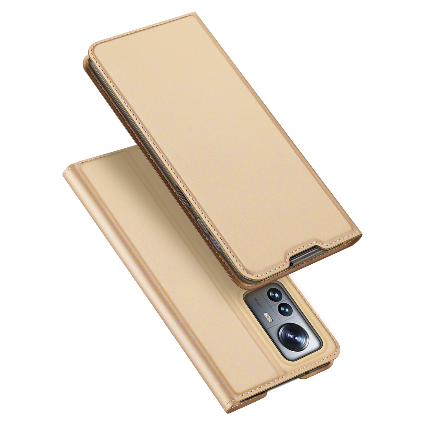 Dux Ducis - Telefoonhoesje geschikt voor Xiaomi 12 Pro - Skin Pro Book Case - Goud afbeelding