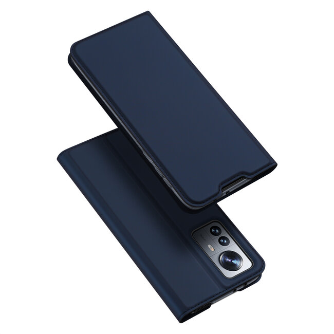 Dux Ducis - Telefoonhoesje geschikt voor Xiaomi 12 Pro - Skin Pro Book Case - Donker Blauw