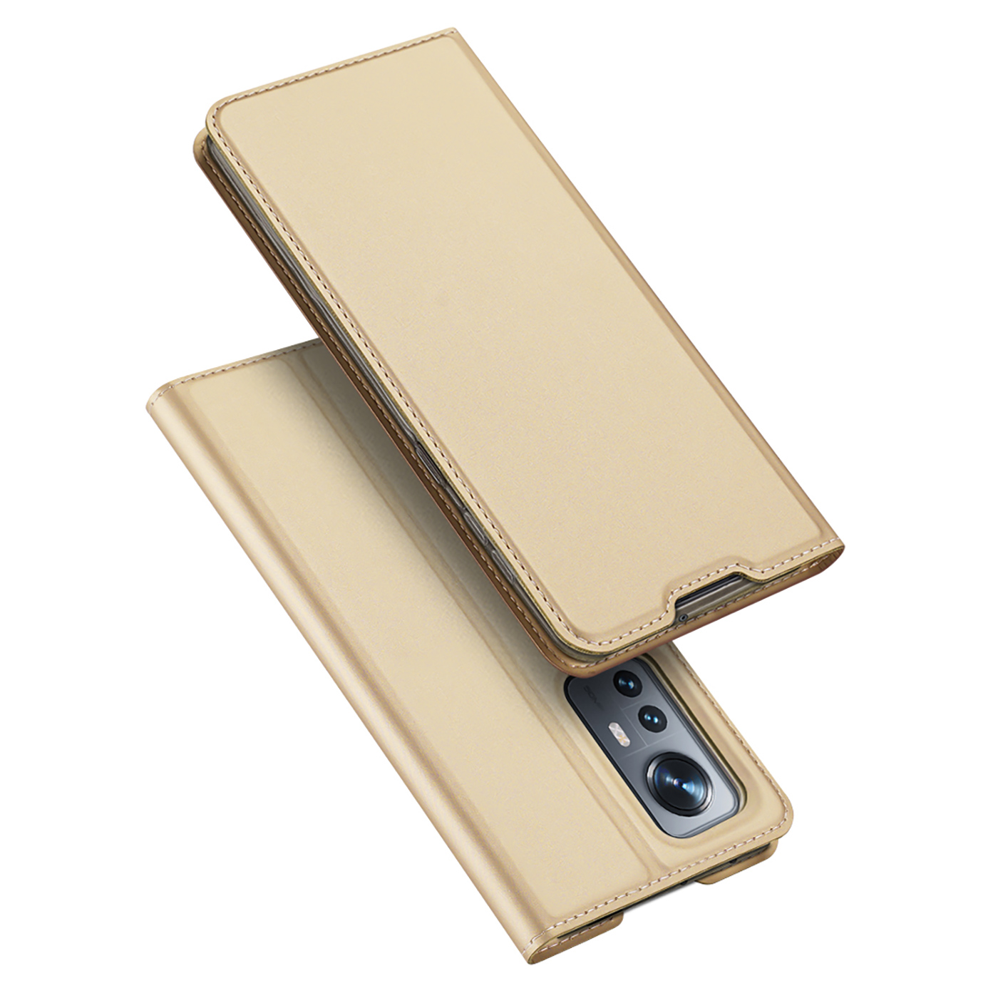 Dux Ducis - Telefoonhoesje geschikt voor Xiaomi 12 - Skin Pro Book Case - Goud afbeelding