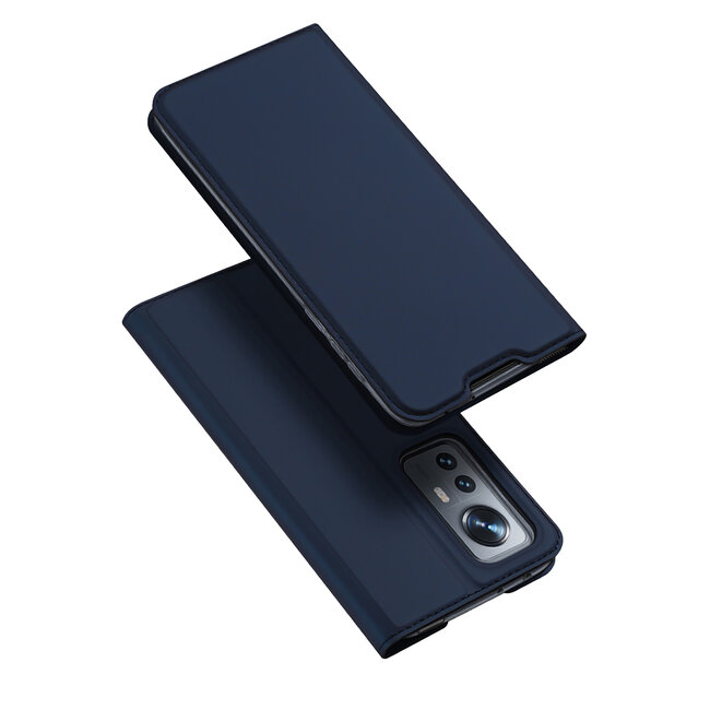 Dux Ducis - Telefoonhoesje geschikt voor Xiaomi 12 - Skin Pro Book Case - Donker Blauw