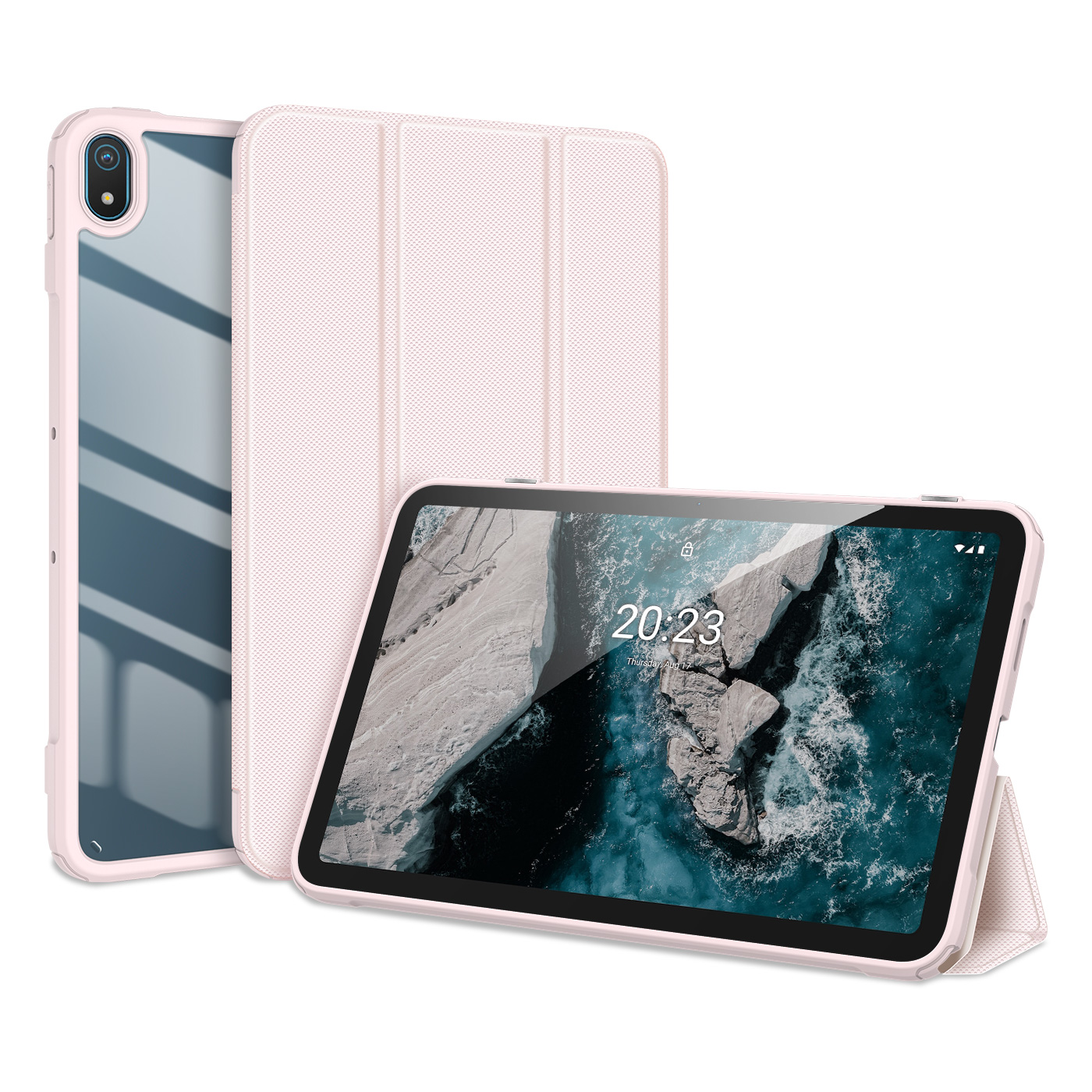 Dux Ducis - Tablet hoes geschikt voor Nokia T20 (2021) - 10.4 Inch - Toby Series - Auto Sleep/Wake functie - Tri-Fold Book Case - Roze afbeelding