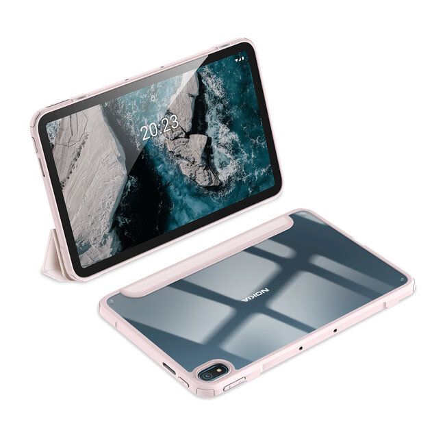 Dux Ducis - Tablet hoes geschikt voor Nokia T20 (2021) - 10.4 Inch - Toby Series - Auto Sleep/Wake functie - Tri-Fold Book Case - Roze