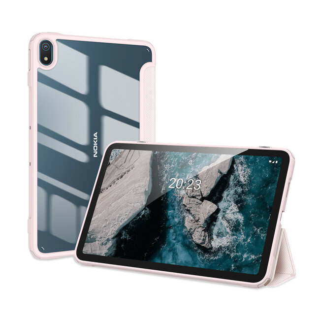 Dux Ducis - Tablet hoes geschikt voor Nokia T20 (2021) - 10.4 Inch - Toby Series - Auto Sleep/Wake functie - Tri-Fold Book Case - Roze