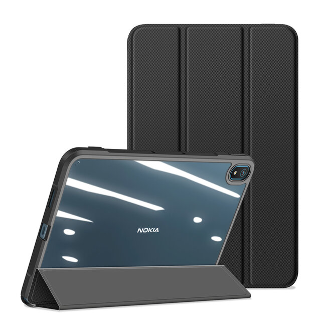 Dux Ducis - Tablet hoes geschikt voor Nokia T20 (2021) - 10.4 Inch - Toby Series - Auto Sleep/Wake functie - Tri-Fold Book Case - Zwart