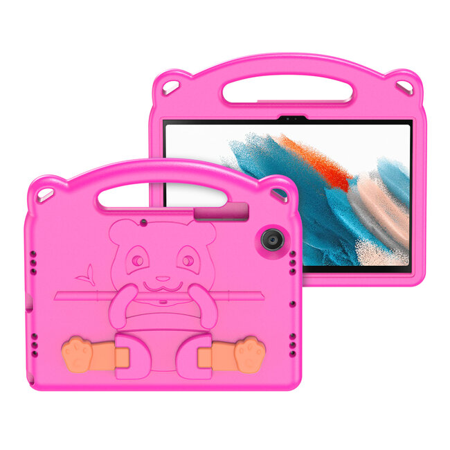 Samsung Galaxy Tab A8 2022 &amp; 2021 (10.5 Inch) Hoes - Schokbestendige case met handvat - Panda Series - Magenta