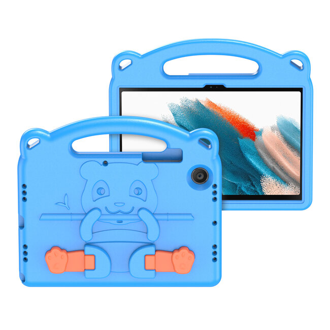 Samsung Galaxy Tab A8 2022 & 2021 (10.5 Inch) Hoes - Schokbestendige case met handvat - Panda Series - Licht Blauw