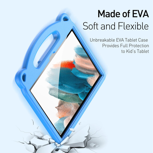 Samsung Galaxy Tab A8 2022 & 2021 (10.5 Inch) Hoes - Schokbestendige case met handvat - Panda Series - Licht Blauw