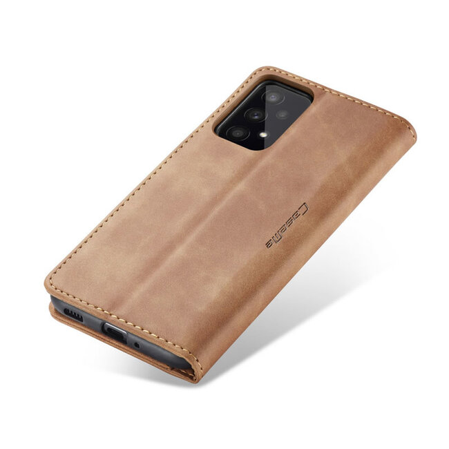CaseMe - Hoesje geschikt voor Samsung Galaxy A33 5G - Wallet Book Case - Magneetsluiting - Licht Bruin
