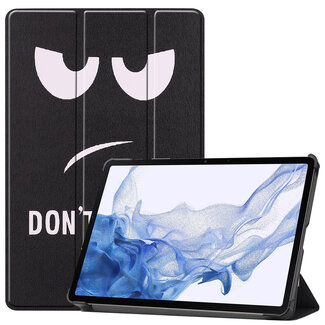 Case2go Case2go - Tablet Hoes geschikt voor Samsung Galaxy Tab S8 (2022) - Tri-Fold Book Case - Don't Touch Me