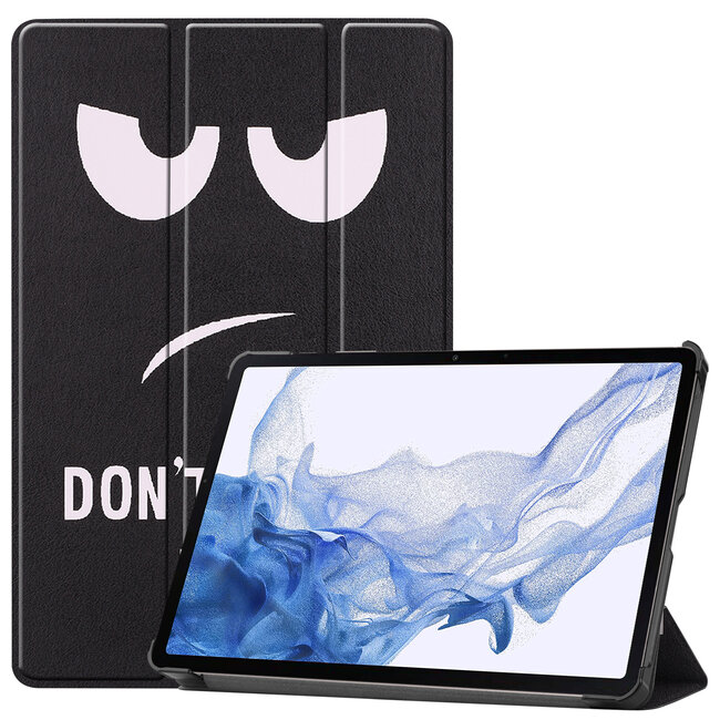 Case2go - Tablet Hoes geschikt voor Samsung Galaxy Tab S8 (2022) - Tri-Fold Book Case - Don't Touch Me