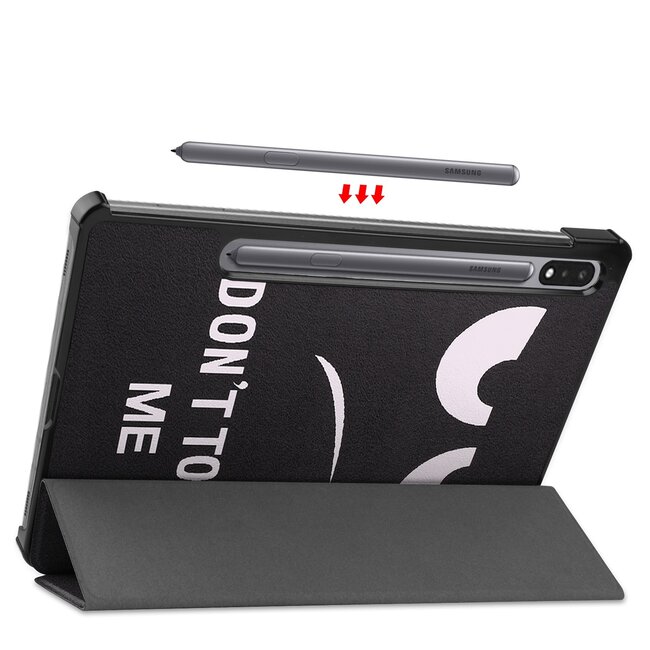 Case2go - Tablet Hoes geschikt voor Samsung Galaxy Tab S8 (2022) - Tri-Fold Book Case - Don&#039;t Touch Me