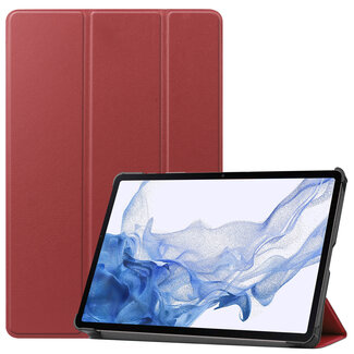 Case2go Case2go - Tablet Hoes geschikt voor Samsung Galaxy Tab S8 (2022) - Tri-Fold Book Case - Donker Rood