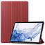 Case2go - Tablet Hoes geschikt voor Samsung Galaxy Tab S8 (2022) - Tri-Fold Book Case - Donker Rood