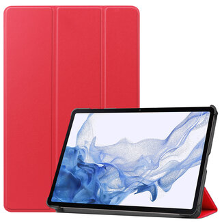 Case2go Case2go - Tablet Hoes geschikt voor Samsung Galaxy Tab S8 (2022) - Tri-Fold Book Case - Rood