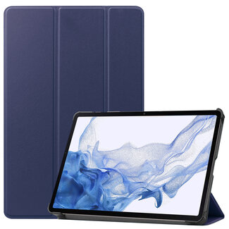 Case2go Case2go - Tablet Hoes geschikt voor Samsung Galaxy Tab S8 (2022) - Tri-Fold Book Case - Donker Blauw