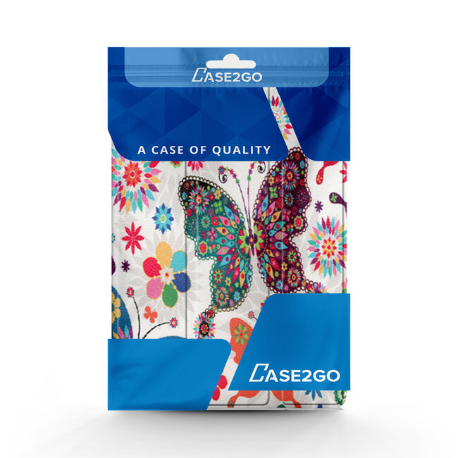 Case2go - Tablet Hoes geschikt voor Samsung Galaxy Tab S8 Plus (2022) - 12.4 Inch - Tri-Fold Book Case - Vlinders