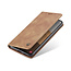 Caseme - Telefoonhoesje geschikt voor Samsung Galaxy S22 - Retro Wallet Book Case - Magneetsluiting - Licht Bruin