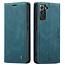CaseMe Caseme - Telefoonhoesje geschikt voor Samsung Galaxy S22 - Retro Wallet Book Case - Magneetsluiting - Blauw