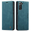 Caseme - Telefoonhoesje geschikt voor Samsung Galaxy S22 - Retro Wallet Book Case - Magneetsluiting - Blauw