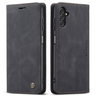 CaseMe Caseme - Telefoonhoesje geschikt voor Samsung Galaxy S22 - Retro Wallet Book Case - Magneetsluiting - Zwart