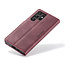 Caseme - Telefoonhoesje geschikt voor Samsung Galaxy S22 Ultra 5G - Retro Wallet Book Case - Magneetsluiting - Rood