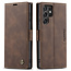 CaseMe Caseme - Telefoonhoesje geschikt voor Samsung Galaxy S22 Ultra 5G - Retro Wallet Book Case - Magneetsluiting - Donker Bruin