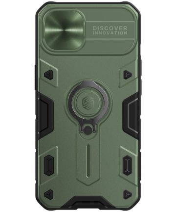 Hoesje geschikt voor Apple iPhone 13 Pro Max - CamShield Armor Case - Met Camera Cover - Donker Groen afbeelding