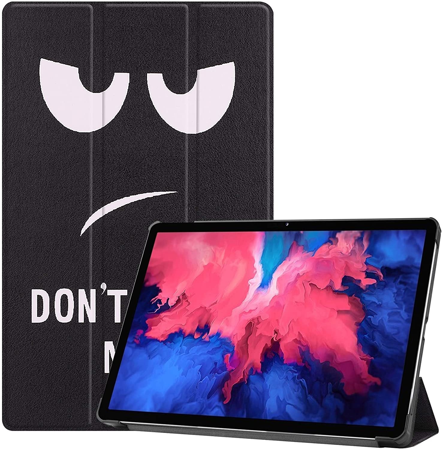 Tablet hoes geschikt voor Lenovo Tab P11 - Tri-Fold Book Case - Cover met Auto/Wake Functie - Don't Touch Me afbeelding