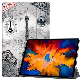 Case2go Tablet Hoes geschikt voor Lenovo Tab P11 Pro 11.5 inch - Tri-Fold Book Case - Cover met Auto/Wake Functie - Eiffeltoren