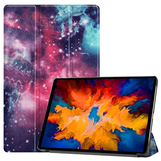 Tablet Hoes geschikt voor Lenovo Tab P11 Pro 11.5 inch - Tri-Fold Book Case - Cover met Auto/Wake Functie - Galaxy