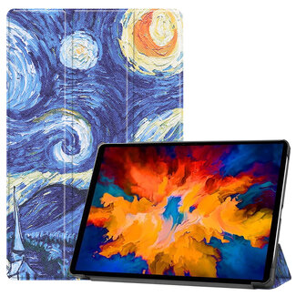 Case2go Tablet Hoes geschikt voor Lenovo Tab P11 Pro 11.5 inch - Tri-Fold Book Case - Cover met Auto/Wake Functie - Sterrenhemel