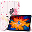 Tablet Hoes geschikt voor Lenovo Tab P11 Pro 11.5 inch - Tri-Fold Book Case - Cover met Auto/Wake Functie - Flower Fee