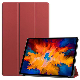 Case2go Tablet Hoes geschikt voor Lenovo Tab P11 Pro 11.5 inch - Tri-Fold Book Case - Cover met Auto/Wake Functie - Donker Rood