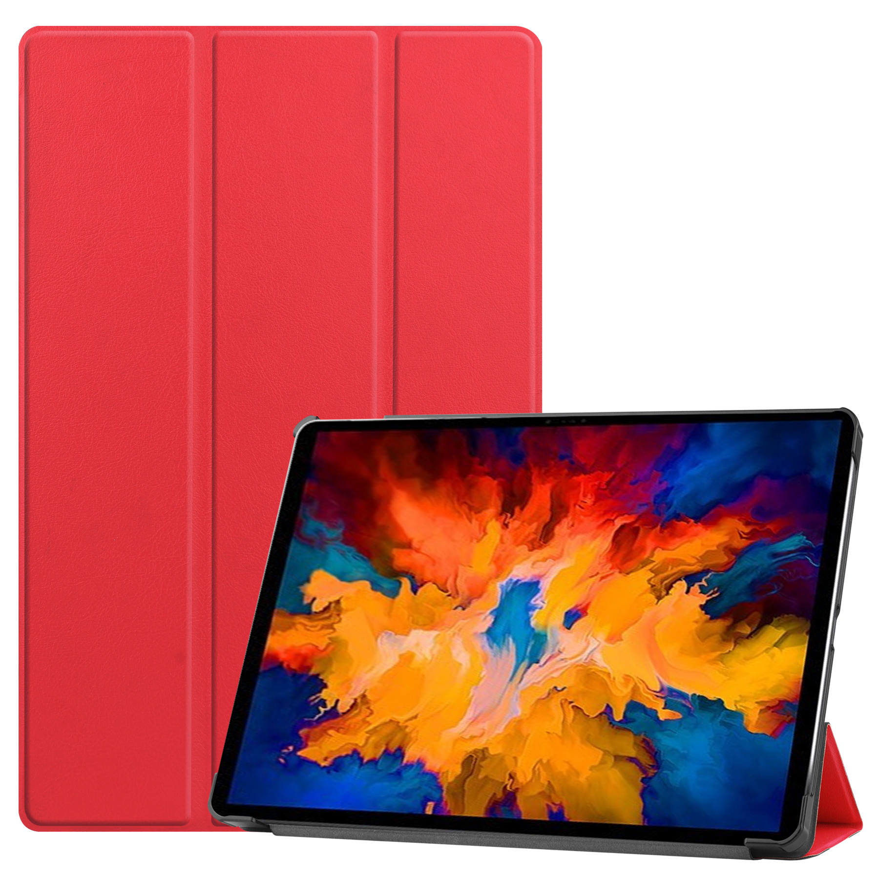 Tablet Hoes geschikt voor Lenovo Tab P11 Pro 11.5 inch - Tri-Fold Book Case - Cover met Auto/Wake Functie - Rood afbeelding