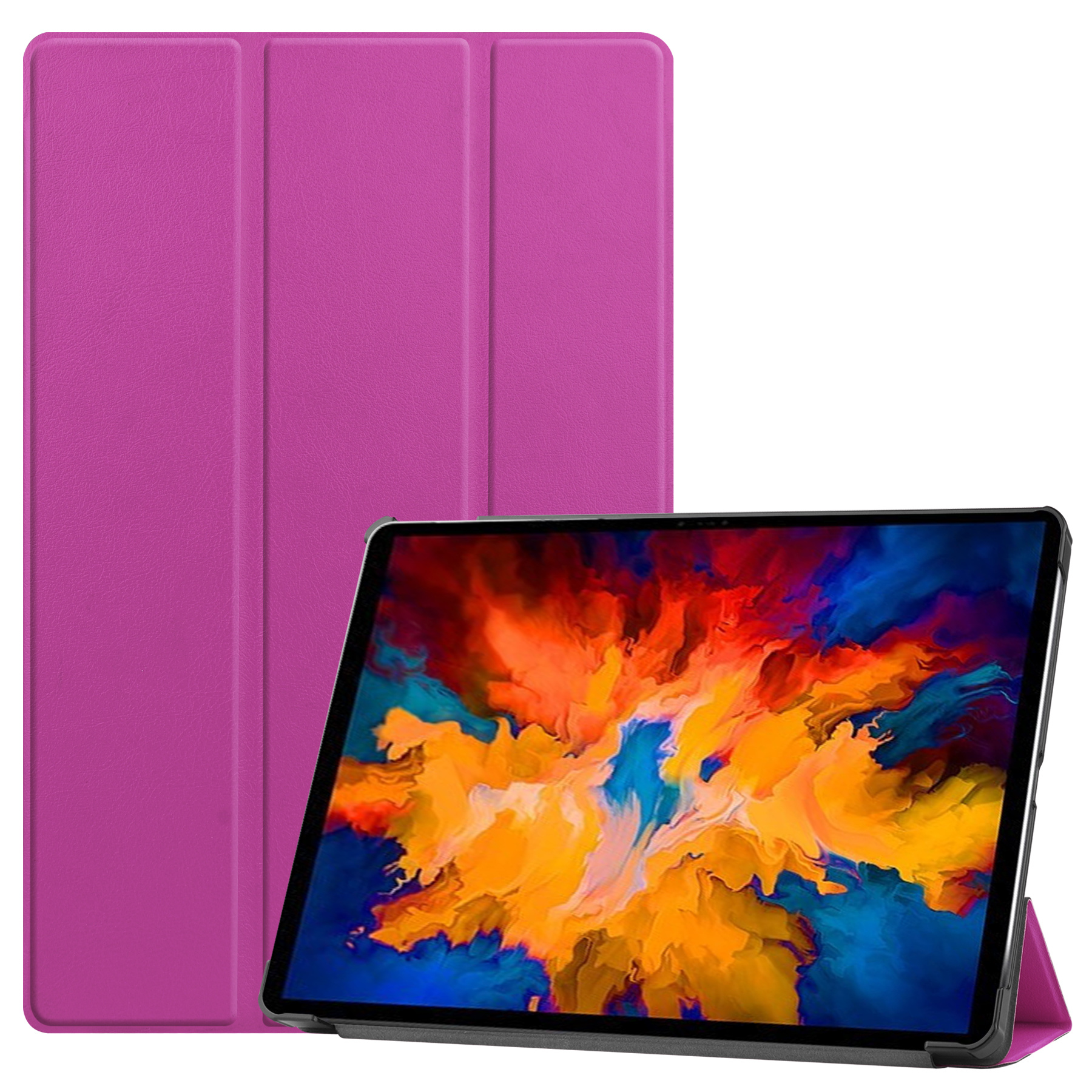 Tablet Hoes geschikt voor Lenovo Tab P11 Pro 11.5 inch - Tri-Fold Book Case - Cover met Auto/Wake Functie - Paars afbeelding