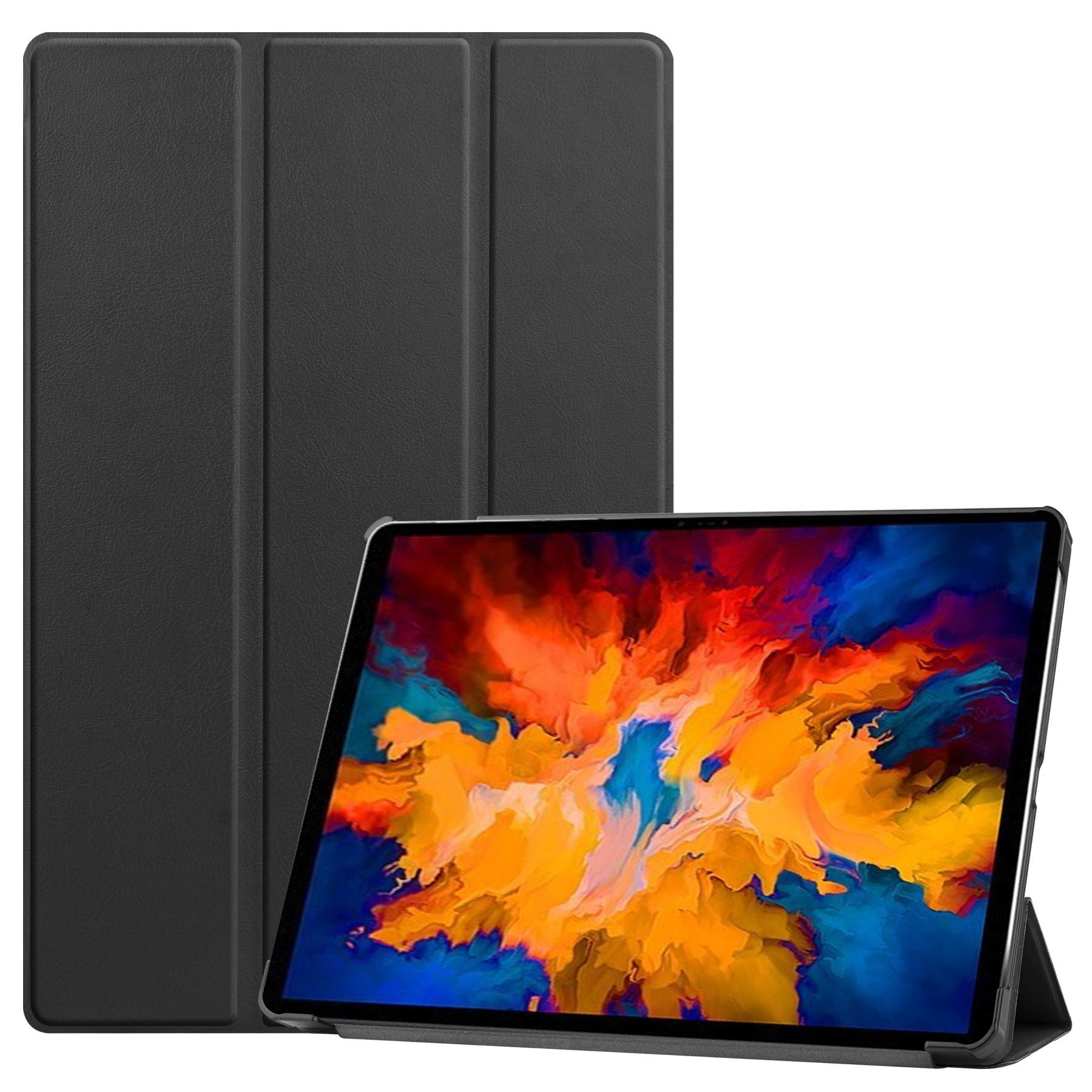 Tablet Hoes geschikt voor Lenovo Tab P11 Pro 11.5 inch - Tri-Fold Book Case - Cover met Auto/Wake Functie - Zwart afbeelding
