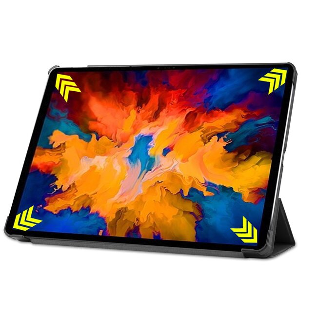 Tablet Hoes geschikt voor Lenovo Tab P11 Pro 11.5 inch - Tri-Fold Book Case - Cover met Auto/Wake Functie - Zwart
