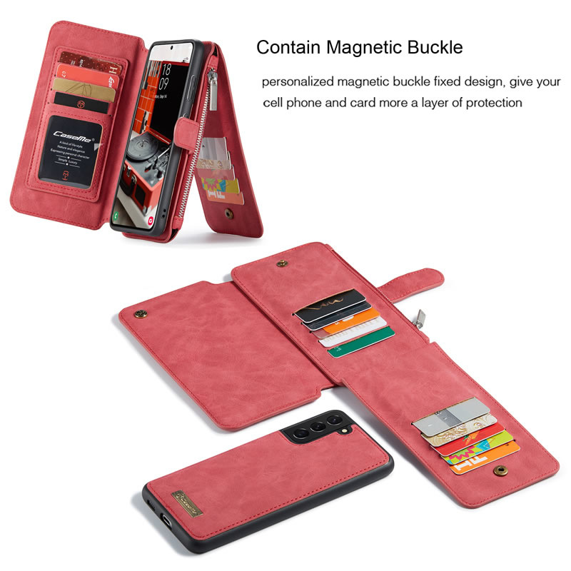 Krijger Dosering Milieuvriendelijk CaseMe - Hoesje geschikt voor Samsung Galaxy S22 Plus 5G - Wallet Book Case  met Rits - Magneetsluiting - Rood | Case2go.nl