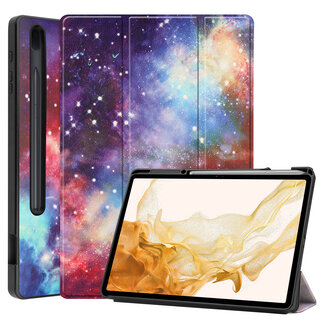 Case2go Case2go - Tablet hoes geschikt voor Samsung Galaxy Tab S8 Plus (2022) - 12.4 inch - Flexibel TPU - Tri-Fold Book Case - Met pencil houder - Galaxy