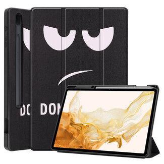 Case2go Case2go - Tablet hoes geschikt voor Samsung Galaxy Tab S8 Plus (2022) - 12.4 inch - Flexibel TPU - Tri-Fold Book Case - Met pencil houder - Don't Touch Me
