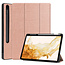 Case2go - Tablet hoes geschikt voor Samsung Galaxy Tab S8 Plus (2022) - 12.4 inch - Flexibel TPU - Tri-Fold Book Case - Met pencil houder - Rosé-Goud