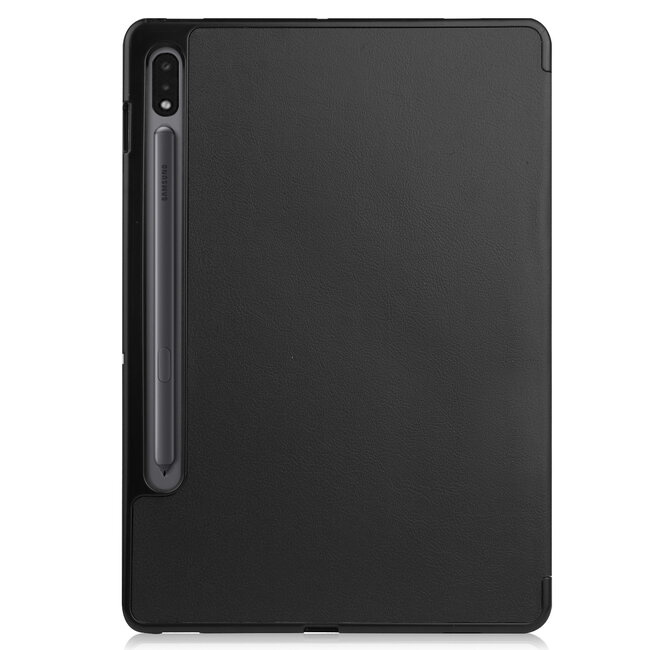 Case2go - Tablet hoes geschikt voor Samsung Galaxy Tab S8 (2022) - 11 inch - Flexibel TPU - Tri-Fold Book Case - Met pencil houder - Zwart