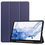 Case2go - Tablet hoes geschikt voor Samsung Galaxy Tab S8 (2022) - 11 inch - Flexibel TPU - Tri-Fold Book Case - Met pencil houder - Donker Blauw
