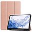 Case2go - Tablet hoes geschikt voor Samsung Galaxy Tab S8 (2022) - 11 inch - Flexibel TPU - Tri-Fold Book Case - Met pencil houder - Rosé Goud