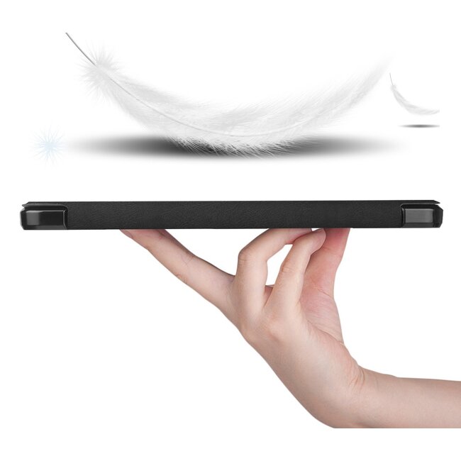 Case2go - Tablet hoes geschikt voor Samsung Galaxy Tab S8 (2022) - 11 inch - Flexibel TPU - Tri-Fold Book Case - Met pencil houder - Zwart