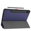 Case2go - Tablet hoes geschikt voor Samsung Galaxy Tab S8 (2022) - 11 inch - Flexibel TPU - Tri-Fold Book Case - Met pencil houder - Donker Blauw