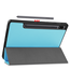 Case2go - Tablet hoes geschikt voor Samsung Galaxy Tab S8 (2022) - 11 inch - Flexibel TPU - Tri-Fold Book Case - Met pencil houder - Licht Blauw